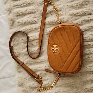 SOLD Tory Burch Kira Camel Leather Crossbody Bag